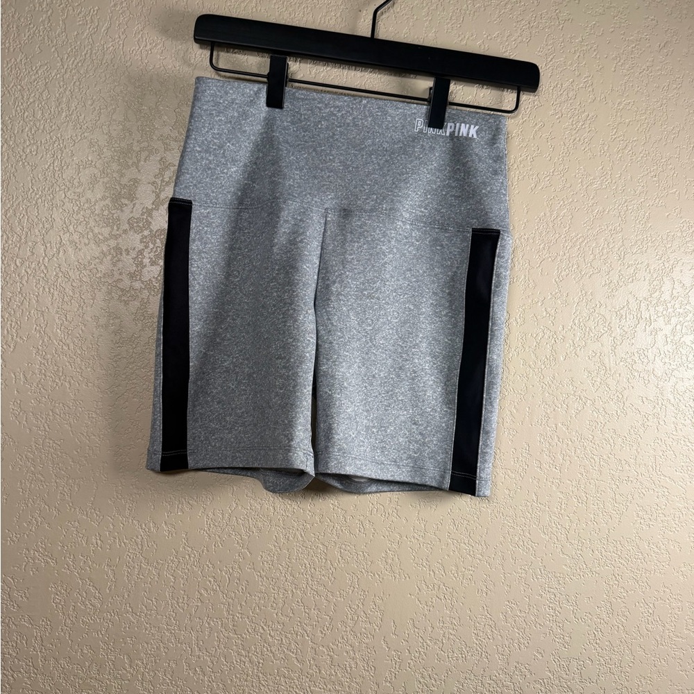 PINK Victoria's Secret Women's Heather Gray and Black Bike Shorts